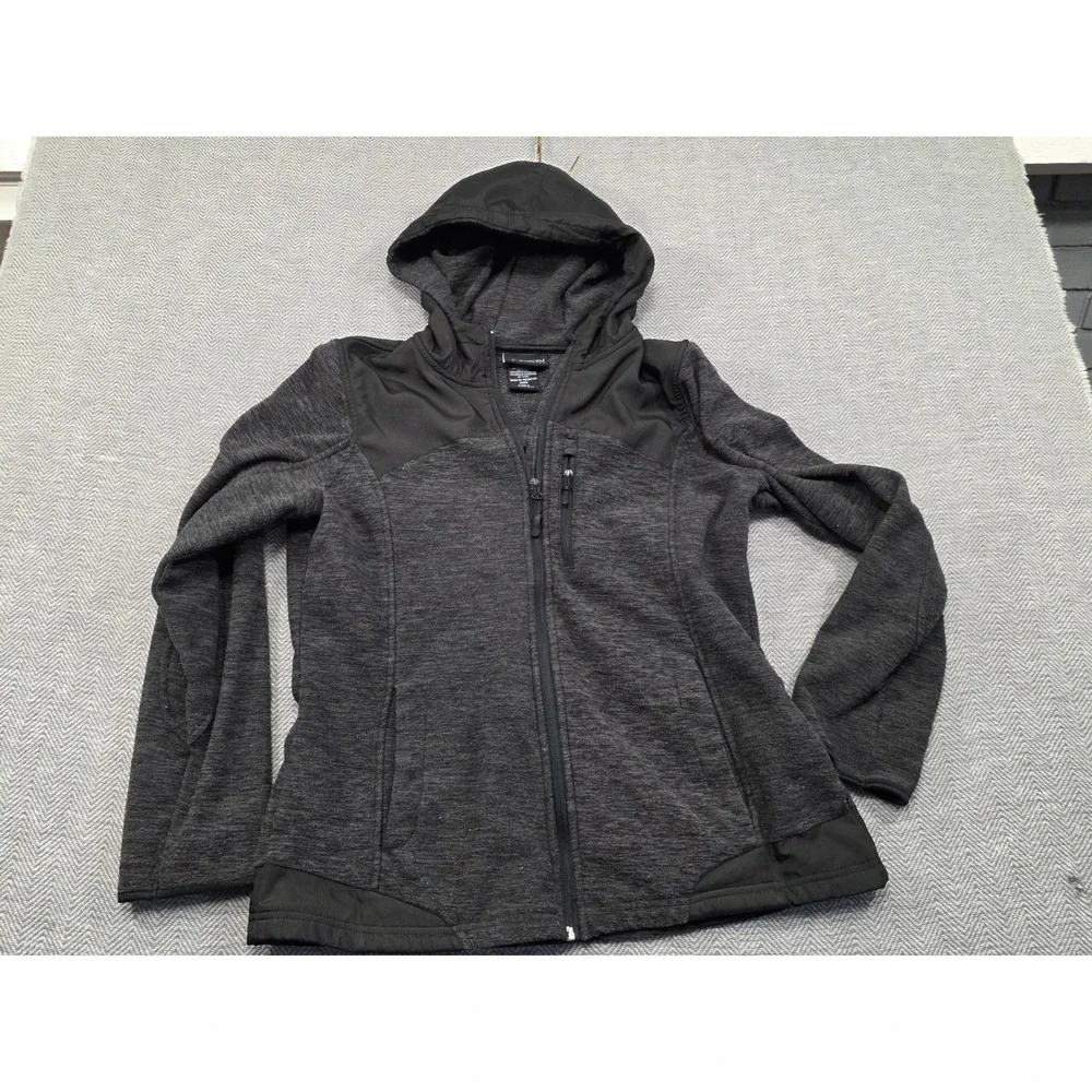 Snozu Performance Mens Full Zip Hoodie Gray Heathered Fleece Jacket Large‎ L